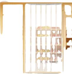  Szalagfüggöny, PVC anyag, 2mm vastagság, méretek: 2m x 18cm, teljes szélesség: 1, 05m, 7 darabos készlet