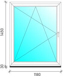  120×150 Bukó-nyíló műanyag ablak