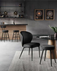 VASAGLE EKHO Forgatható Bárszék Szett - Műbőr, Fekete (LBC889B01V1)