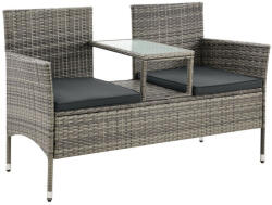  Monaco 2 személyes polyrattan kerti pad asztallal szürke-melír 200164