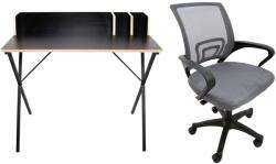 Állvány íróasztal Luna Black + szék Argo Gray