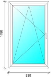 90x150 Bukó-nyíló műanyag ablak
