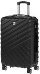  Trolley bőrönd, 3 fogantyúval és 4 forgatható kerékkel, 15 kg teherbírású, 42x24x61 cm, fekete színű