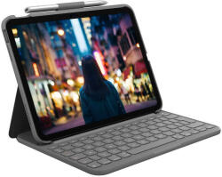 Logitech Slim Folio Keyboard Case for iPad (10th gen) - Grey - UK (920-011429)