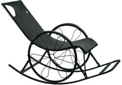 Tempo Hintaszék, rattan/fém, fekete, ROKIN