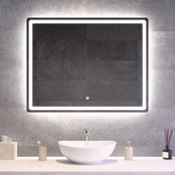  Fekvő fürdőszobai LED tükör 90x70cm | Fényerő és színhőmérséklet szabályozás | Welland Type20V