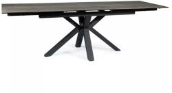 SIGNAL MEBLE Columbus Ceramic Bővíthető Étkezőasztal Edzett Üveg-Kerámia Barna-Fekete (COLUMBUSCBRC160)
