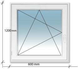 Decco 60x120 Bukó - Nyíló műanyag ablak Decco 71 profil 2 retegű üvegezés