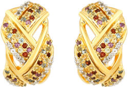  Arannyal Bevont Ezüst Fülbevaló Ametiszttel és Citrinnel, PCY11362