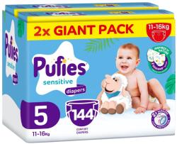 pufies Scutece bebeluși Pufies Sensitive - Mărimea 5, 144 bucăți, 11-16 kg, Giant Pack (54000216)
