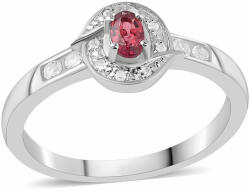  Ezüst Gyűrű Cruzeroi Rubellittel és Fehér Topázzal, ROS214/57