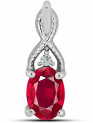 Ezüst Medál Madagaszkári Rubinnal és Fehér Topázzal, Y62165