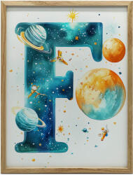  FESTMÉNY VÁSZONRA F BETŰ COSMOS 70x100 CM KERET NÉLKÜL PREMIUM VÁSZON