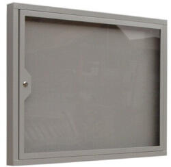  Információs vitrin 52x70cm, ajtóval, szürke