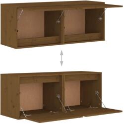  2 darab mézbarna tömör fenyőfa faliszekrény 45 x 30 x 35 cm