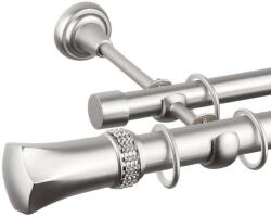 Pluto Dupla Függönyrúd - Krómozott Fém - 360 cm