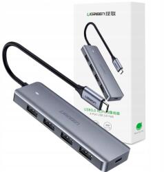 UGREEN Adapter, 5in1 Hub adapter Usb-c laptophoz, Usb 3.0, Ugreen elosztó (70336)