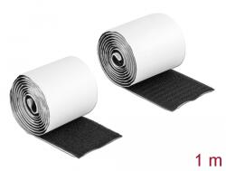 Delock Velcro öntapadó tépőzáras szalag-szett, H 1 m és Sz 50 mm fekete (d19063)