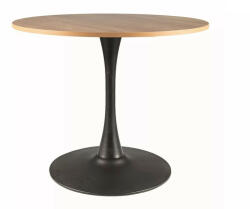 SIGNAL MEBLE Amadeo II Kerek Tölgy Étkezőasztal Fekete Fém Talppal (AMADEOIIDCFI90)