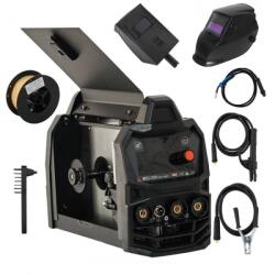 DDT PROFESSZIONÁLIS DDT MIG/MMA inverter/hegesztőgép csomag elektródákkal és huzallal, 350A + automatikus hegesztőálarc beállítással és kristályokkal