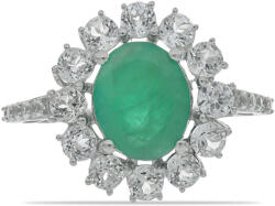  Smaragd és Topáz Ezüst Gyűrű - 4.05 ct