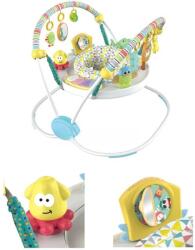 WePro Store babaugró játékközponttal, állítható magasságú, 360 fokban forgó üléssel, hangokkal, fényekkel és interaktív kiegészítőkkel, ideális 6 hónapos kortól, fehér