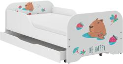 Wooden Toys MIKI gyerekágy 160x80cm ajándék matraccal, ágyneműtartó nélkül - kapibara család