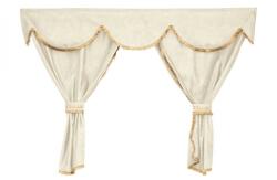  Teherautó fülke függönygarnitúra, univerzális, MAN-kompatibilis, krémszínű