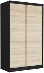 Tolóajtós gardróbszekrény VEGA IV. 120x200x60 - fekete, sonoma