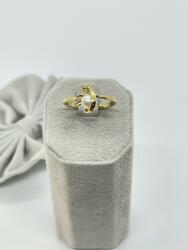  Arany gyémánt gyűrű édesvízi gyönggyel