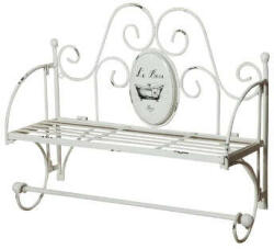  Shabby Chic Fürdőszoba Polc Törölközőtartóval - 55, 5 cm