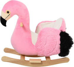 HomCom hintaszék, Flamingo modell, Fa, 60x33x52 cm, Rózsaszín