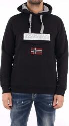 Napapijri Burgee szürke gyerek kapucnis pulóver XXS méretben - puha és meleg pamut anyagú felső galléros kapucnival és kenguruzsebbel a mindennapi kényelemért, ideális viselet fiúknak és lányoknak egyaránt