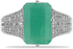  Smaragd Ezüst Gyűrű - Brazíliai Smaragd, Fehér Topáz - pepita - 318 970 Ft