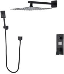  Zuhanycsap szett, Blackswan, M73.27 típus, matt fekete modell, 40x40 cm