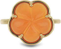  Karneol Virág Gyűrű - Aranyozott Ezüst - 6.19 ct