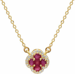  Arannyal Bevont Ezüst Nyaklánc Madagaszkári Rubinnal, XMP053