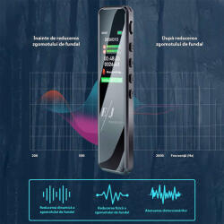 Spionescu Professzionális hangrögzítő, GL-82, 32 GB memória, MP3 és USB funkció, beépített akkumulátor, mini hangrögzítő