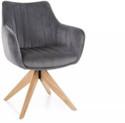 SIGNAL MEBLE Azalia D Velvet Forgó Bársony Étkezőszék Kőrisfa Lábakkal (SIG-AZALIADVDSZ)