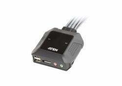 ATEN Switch KVM Aten CS22DP, 2 porturi, DisplayPort, USB, Negru (CS22DP-AT) - evomag