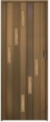 Italbox PVC összecsukható ajtó, 6 ablakkal, 100x203cm, dió, Olaszországban gyártva
