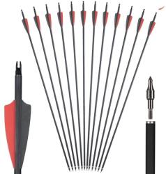  Szén nyilak, 30 hüvelykes, 500 gerinc, 12db fekete piros