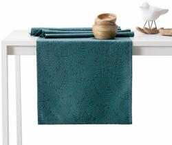 AmeliaHome Asztalterítő Gaia tengerzöld dombornyomott 115x250+35x250 AmeliaHome