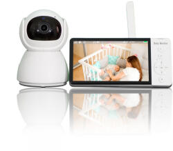  KiddoWatch babafigyelő kamera, vezeték nélküli, babafigyelő, 355°-os pásztázás, éjszakai látás, kétirányú kommunikáció, tervriasztás, hőmérséklet-érzékelő, fehér színű