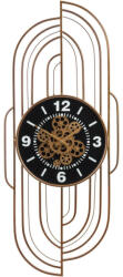 Art-Pol Industrial bronzos ovális fém fogaskerekek fekete lünettás kvarc falióra arab számokkal 120x50x7cm (144221)
