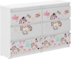  Komód 6 fiókos 120 cm R120 szivárvány unikornis