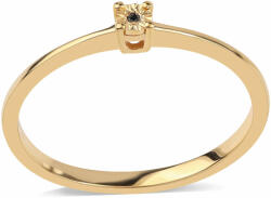  Arannyal Bevont Ezüst Gyűrű Fekete Gyémánttal, ROS893/62