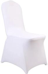  Esküvői szék borítók, spandex anyag, univerzális illeszkedés, Fehér 50db lapos