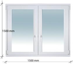 Decco 150×150 Kétszárnyas Tokosztott Bukó - Nyíló műanyag ablak 2 rétegű üvegezéssel