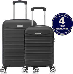 Quasar & Co Kabinbőrönd szett repülőre, kézipoggyász 55x36x20 cm és 40x30x20 cm, LINE modell Quasar & Co. ®, ABS 2.8 mm, lopásgátló cipzár, számzár, teleszkópos fogantyú, 4 dupla csendes kerék 360°, 10 kg-ig, rep